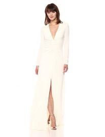 Halston Heritage Ruched Front Jersey Gown at Amazon